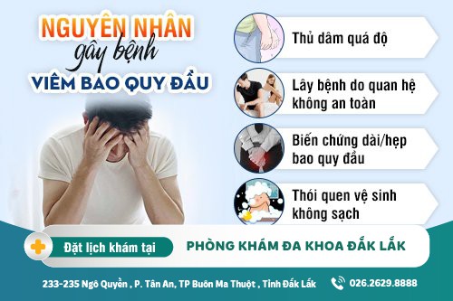 Viêm bao quy đầu ở nam giới - Phòng khám nam khoa Đắk Lắk địa điểm khám viêm bao quy đầu uy tín